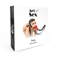 БДСМ кляп-упряжка  Art of Sex - BDSM Gag Harness Pony — Переглянути зображення 3
