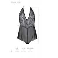 Боді Passion LEAFA BODY black, XXL/XXXL на зав'язках, м'яка чашка, низ у вигляді шортиків — Просмотреть изображение 5