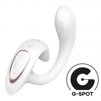 Вагінально-кліторальний вібратор Satisfyer G for Goddess 1 White, 2 мотори — Просмотреть изображение 1