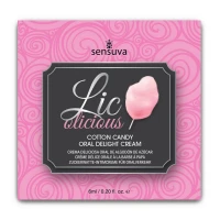 Пробник гелю для мінету Sensuva Lic-o-licious Cotton Candy (6 мл), оліїстий, без цукру — Переглянути зображення 1