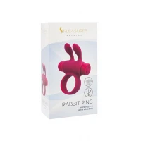 Ерекційне віброкільце S Pleasures Premium Rabbit Ring рожеве, зі знімною віброкулею та вушками — Просмотреть изображение 2