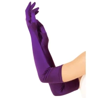 Довгі атласні рукавички Leg Avenue Extra Long Satin Gloves, One Size, фіолетові — Переглянути зображення 1