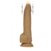 Фалоімітатор з пульсацією Naked ADDICTION Dominic 9″ Caramel, пульт ДК, діаметр 4,2 см — Переглянути зображення 1
