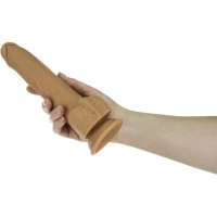 Фалоімітатор з пульсацією Naked ADDICTION Dominic 9″ Caramel, пульт ДК, діаметр 4,2 см — Переглянути зображення 4