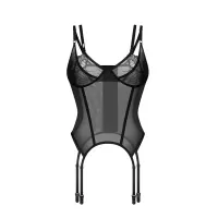 Корсет Obsessive Arrowel Black corset L/XL, з підв’язками для панчіх — Переглянути зображення 3