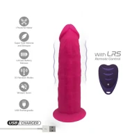 Фалоімітатор з вібрацією SilexD Henry Vibro Pink (MODEL 2 size 7in) + LRS, діаметр 4,4 см — Переглянути зображення 8
