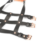 Шкіряна портупея для гомілкостопу зі шпорамиLiebe Seele Leather High Heel Ankle Harness Rose Gold — Просмотреть изображение 3