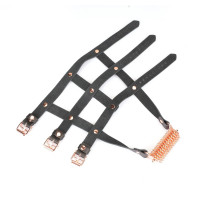 Шкіряна портупея для гомілкостопу зі шпорамиLiebe Seele Leather High Heel Ankle Harness Rose Gold