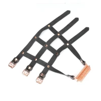 Шкіряна портупея для гомілкостопу зі шпорамиLiebe Seele Leather High Heel Ankle Harness Rose Gold