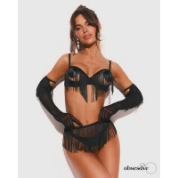 Комплект Obsessive Rossay Black 4-pcs crotchless set S/M — фото 3