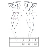 Корсет-сорочка з пажами Passion PALOMA CORSET XXL/XXXL, white, трусики, напівпрозорий — Переглянути зображення 3