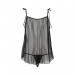 Сорочка прозора бебі-дол Passion MELANIA CHEMISE XXL/XXXL, black, трусики, на тонких бретелях