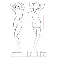 Сорочка прозора бебі-дол Passion MELANIA CHEMISE XXL/XXXL, black, трусики, на тонких бретелях