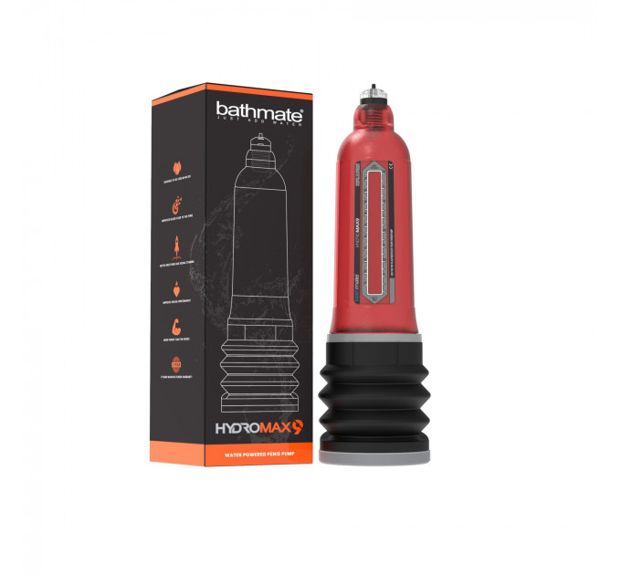 Гідро Bathmate Hydromax 9 Red, для члена довжиною від 18 до 23 см, діаметр до 5,5 см