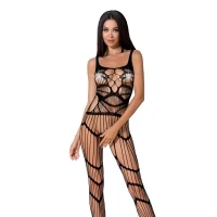 Бодістокінг Passion BS058 black, комбінезон, дуже повітряний — Просмотреть изображение 1