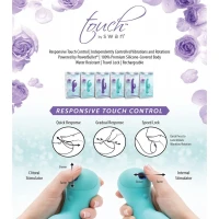 Вібратор-кролик з сенсорним управлінням і ротацією Touch by SWAN - Duo Purple, глибока вібрація — Переглянути зображення 8