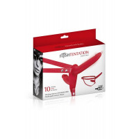 Двойной страпон с вибрацией Fetish Tentation Vibrating Strap-On with Double Dildo Red