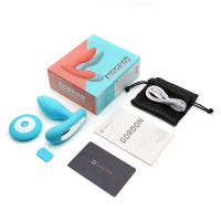 Вибропробка и массажер простаты 2в1 KISTOY Gordon Blue с пультом ДУ, гибкая ножка — Просмотреть изображение 11