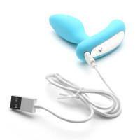 Вибропробка и массажер простаты 2в1 KISTOY Gordon Blue с пультом ДУ, гибкая ножка — Просмотреть изображение 9