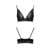 Еластичний топ з мереживом Passion PS001 TOP L, black — Просмотреть изображение 5