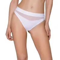 Трусики з прозорою вставкою Passion PS006 PANTIES L, white — Просмотреть изображение 1