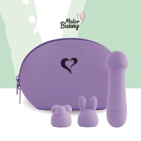 Мінівібратор FeelzToys Magic Bunny Purple з двома насадками — Переглянути зображення 4