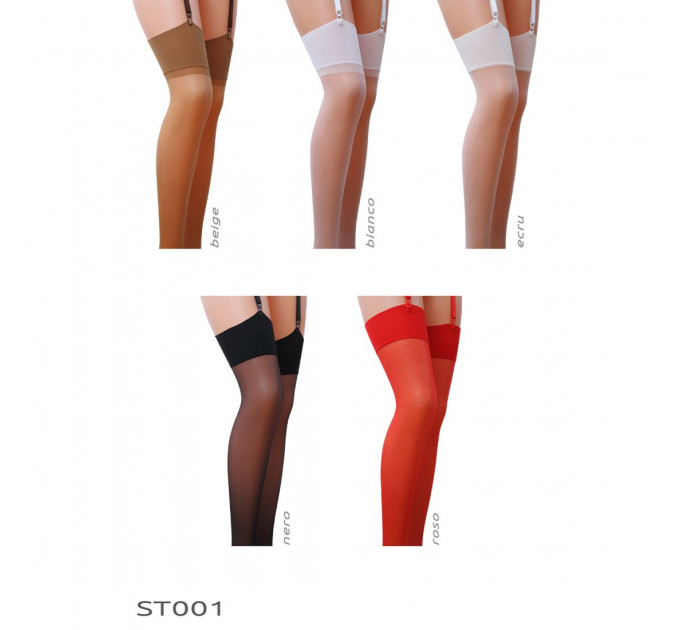 Класичні панчохи під пояс із широкою резинкою Passion ST001 3/4 burgundy