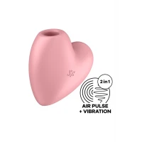 Вакуумний стимулятор-серце з вібрацією Satisfyer Cutie Heart Light Red — Переглянути зображення 2