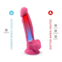 Фалоімітатор SilexD Johnny Pink Glow in the dark, двошаровий, силікон+Silexpan, діаметр 3,5см — Просмотреть изображение 5