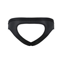 Мужские слипы с вырезами Passion 041 SLIP JOE XXL/XXXL Black, экокожа, открытые ягодицы