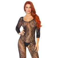 Бодістокінг Leg Avenue Swirl Lace Bodystocking One size Black, ажурна тканина, доступ — Переглянути зображення 1