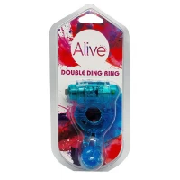 Ерекційне віброкільце Alive: Double Ding Ring Blue, два мотори — Переглянути зображення 2