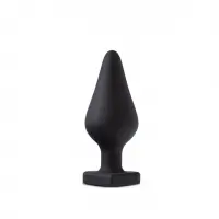 Анальна пробка Blush Temptasia – Fuck Me Anal Plug – Black, основа у вигляді сердечка