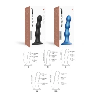 Насадка для страпона Strap-On-Me Dildo Plug Balls Blue Metallic L — Переглянути зображення 4