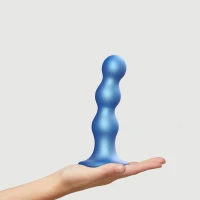Насадка для страпона Strap-On-Me Dildo Plug Balls Blue Metallic L — Переглянути зображення 2