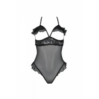 Еротичне боді Passion DOLLY BODY, XXL/XXXL, black, з відкритими чашками — Просмотреть изображение 3