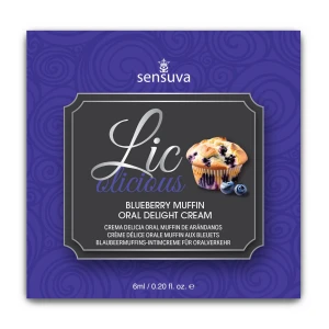 Пробник гелю для мінету Sensuva Lic-o-licious Blueberry Muffin (6 мл), оліїстий, без цукру