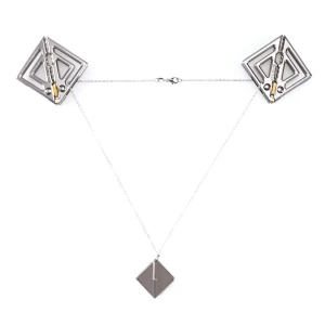 Затискачі для сосків з легкою підвіскою LOCKINK Adjustable Nipple Clamps with Light Pendant, сріблясті