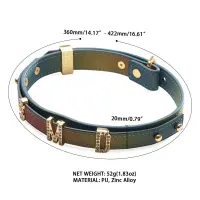 Нашийник LOCKINK Multi-color DIY Alphabet Collar, мультиколір, штучна шкіра, букви зі стразами — Переглянути зображення 5