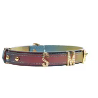 Нашийник LOCKINK Multi-color DIY Alphabet Collar, мультиколір, штучна шкіра, букви зі стразами — Переглянути зображення 3