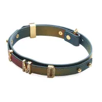 Нашийник LOCKINK Multi-color DIY Alphabet Collar, мультиколір, штучна шкіра, букви зі стразами — Переглянути зображення 1