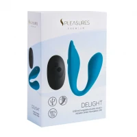 Подвійний вібратор S Pleasures Premium Delight, бірюзовий, для клітора та точки G, 10 режимів — Переглянути зображення 5