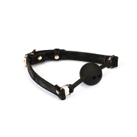 Повітропроникний кляп Liebe Seele Boudoir Amor Ball Gag Black, силіконова кулька, діаметр 4,3 см — Просмотреть изображение 3