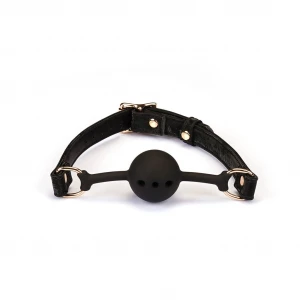 Повітропроникний кляп Liebe Seele Boudoir Amor Ball Gag Black, силіконова кулька, діаметр 4,3 см