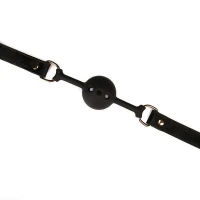 Повітропроникний кляп Liebe Seele Boudoir Amor Ball Gag Black, силіконова кулька, діаметр 4,3 см — Просмотреть изображение 4
