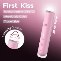 Вакуумний стимулятор Satisfyer First Kiss, технологія 3D Air Pulse, 30 режимів, подвійний силікон — Переглянути зображення 10