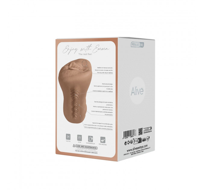 Мастурбатор-вагіна Alive Emma Super Realistic Masturbator M Caramel