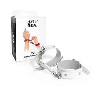 Наручники із екошкіри Art of Sex - Eva, колір білий