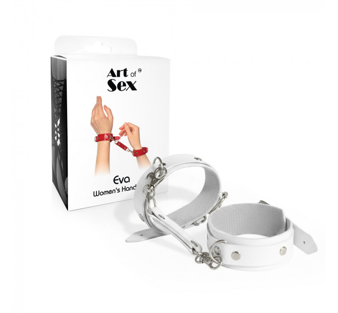 Наручники із екошкіри Art of Sex - Eva, колір білий