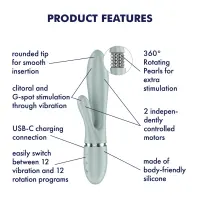Вібратор-кролик Satisfyer Pearl Bunny 2 Greygreen — Переглянути зображення 7